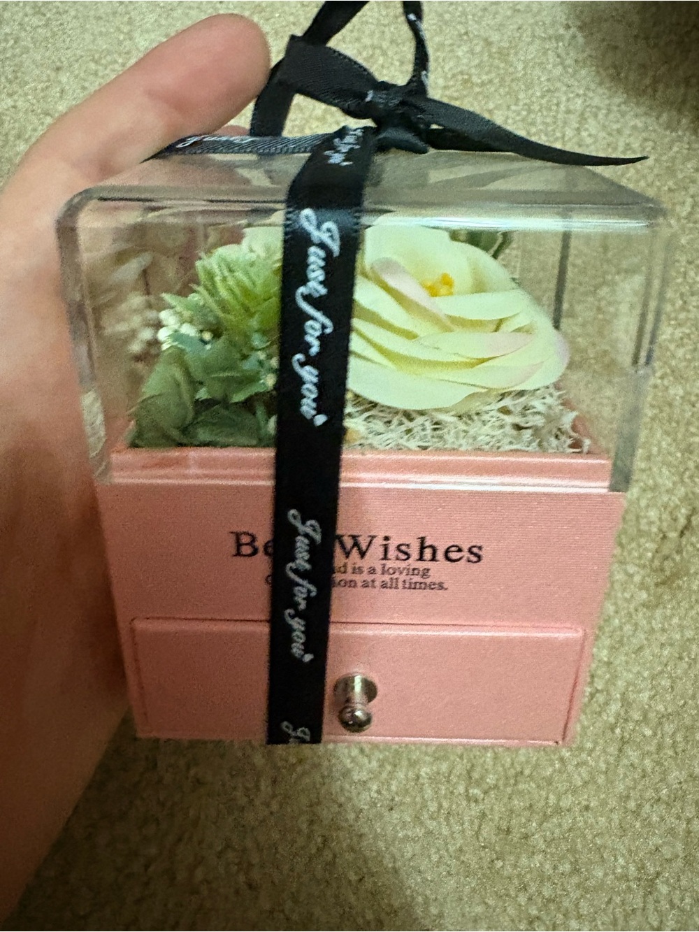 jewelry box with flowers on top